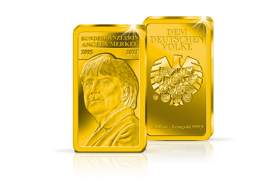 Goldbarren - Bundeskanzlerin Angela Merkel