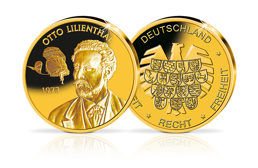 Gold-Gedenkprägung 125. Geburtstag Otto Lilienthal