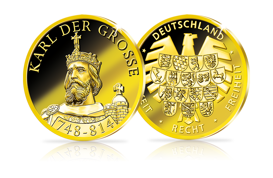 Gold-Gedenkprägung 1275. Geburtstag Karl der Große