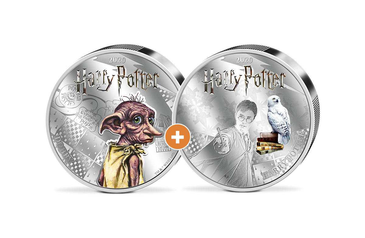 Offizielle Gedenkmünzen Harry Potter & Dobby