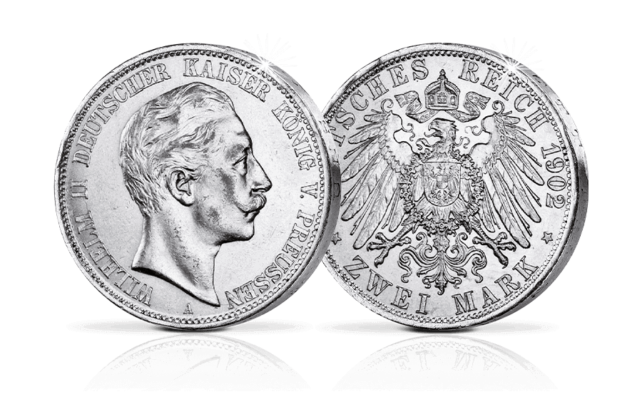 2-Mark-Silbermünze Kaiser Wilhelm II. 