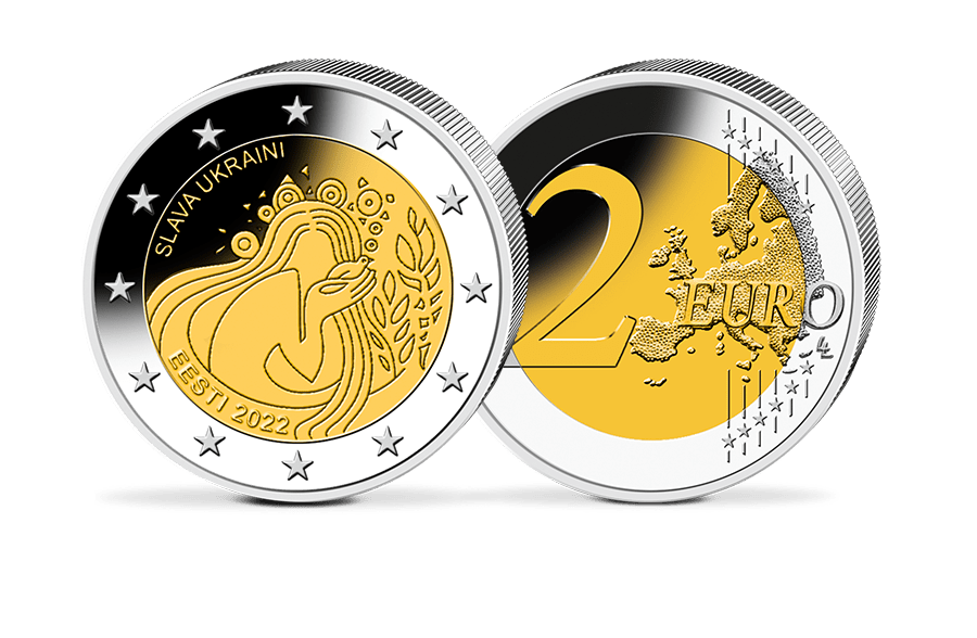 2-Euro-Gedenkmünze - Estland 2022 - Slava Ukraini