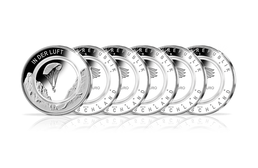 5x10-Euro-Münze 2019 In der Luft mit Polymer-Ring