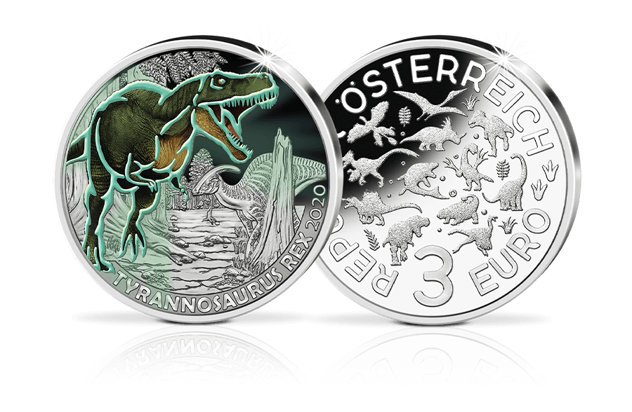 3-Euro-Münze Österreich Tyrannosaurus Rex