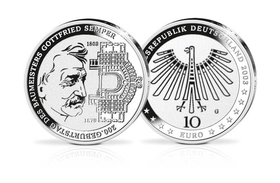 10-Euro-Münze 200. Geburtstag Gottfried von Semper