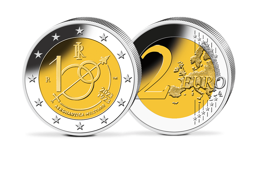 2-Euro-Gedenkmünze - Italien 2023 - 100 Jahre italienische Luftstreitkräfte