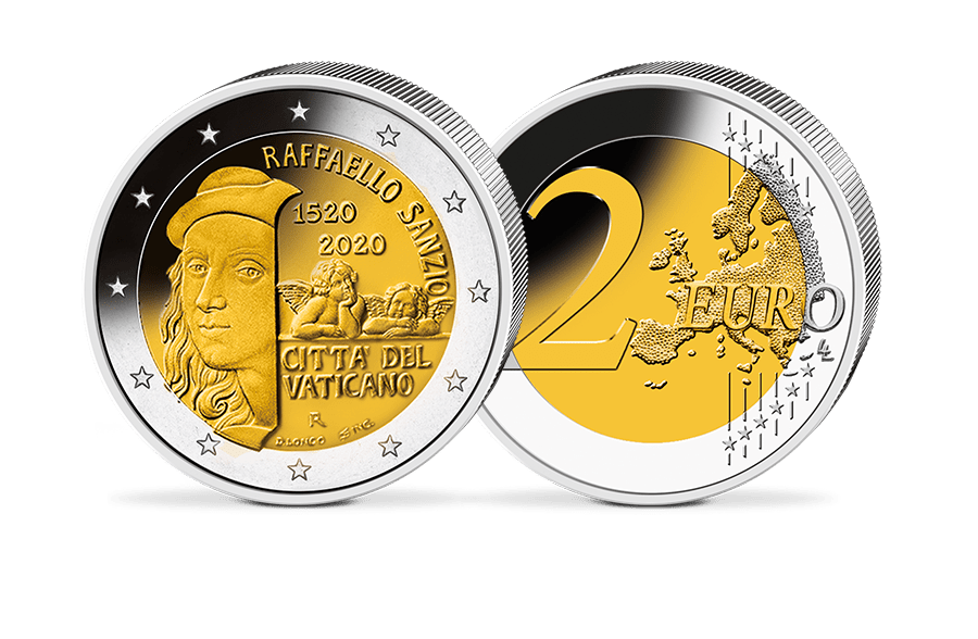 2-Euro-Gedenkmünze - Vatikan 2020 - 500. Todestag Raffaello Sanzio