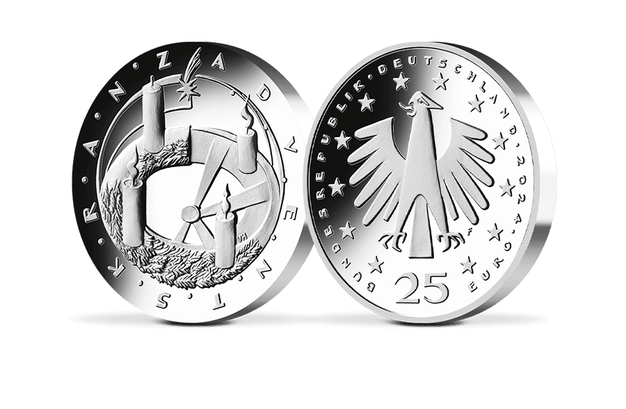 25-Euro-Münze 2024 Adventskranz in Spiegelglanz