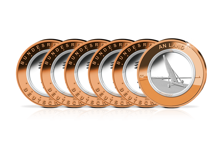 5x10-Euro-Münze 2020 An Land mit Polymer-Ring Komplettsatz in PP