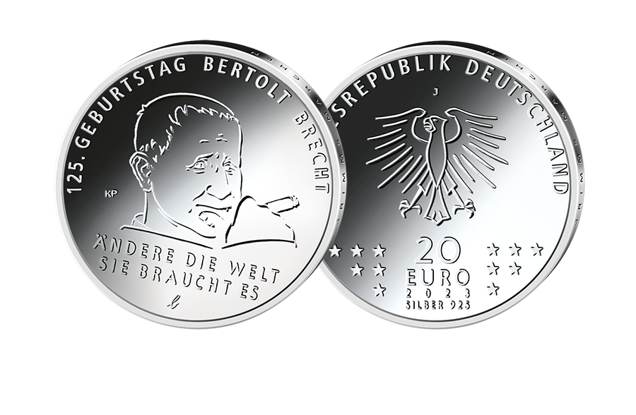 20-Euro-Münze 2023 - 125. Geburtstag Bertolt Brecht in PP