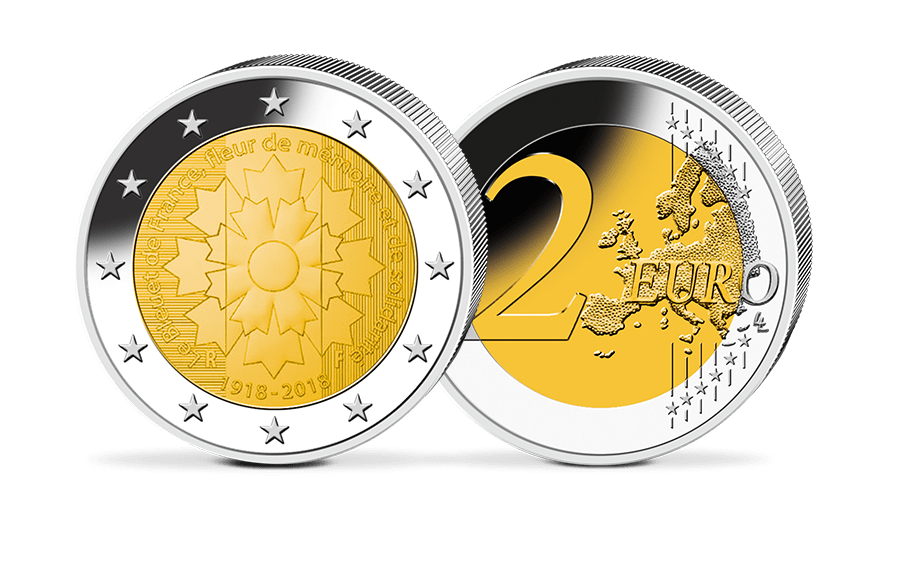 2-Euro-Gedenkmünze - Frankreich 2018 - 100 Jahre Ende des Ersten Weltkriegs