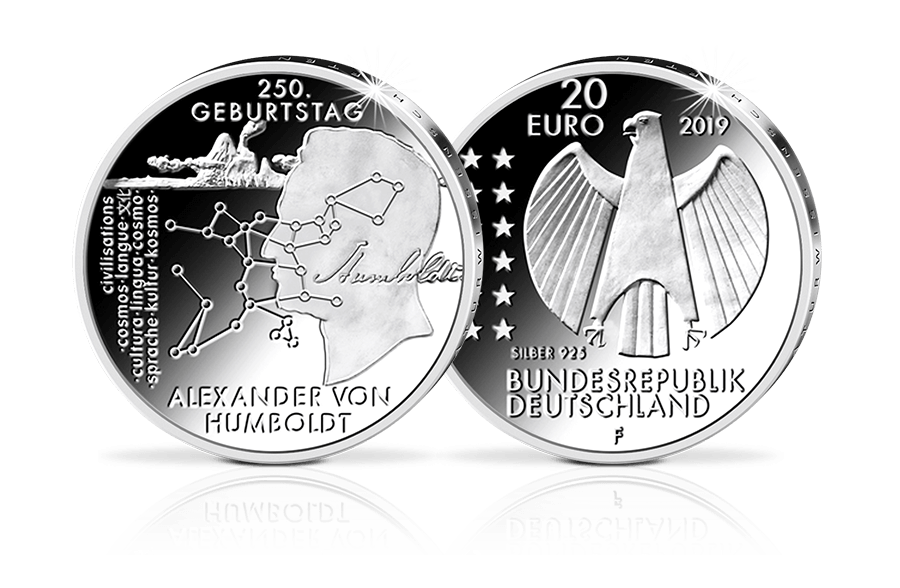 20-Euro-Münze 250. Geburtstag Alexander von Humboldt 2019