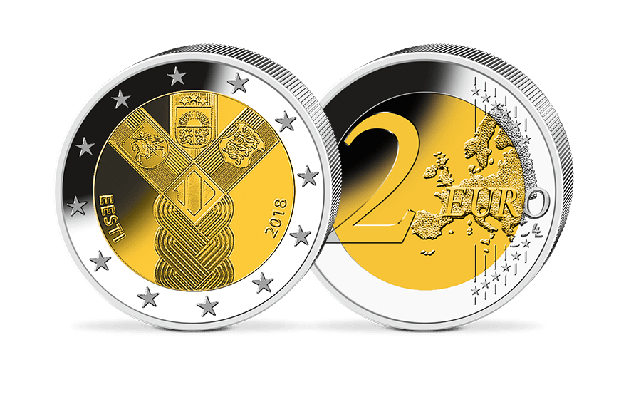 2-Euro-Gedenkmünze - Estland 2018 - 100 Jahre Unabhängigkeit im Baltikum