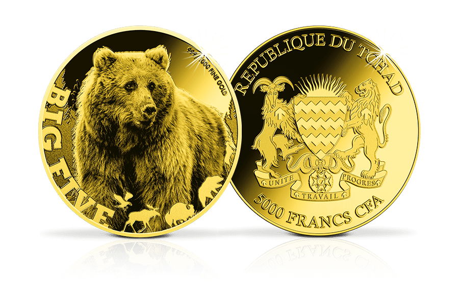 Goldmünze Grizzlybär – Big Five