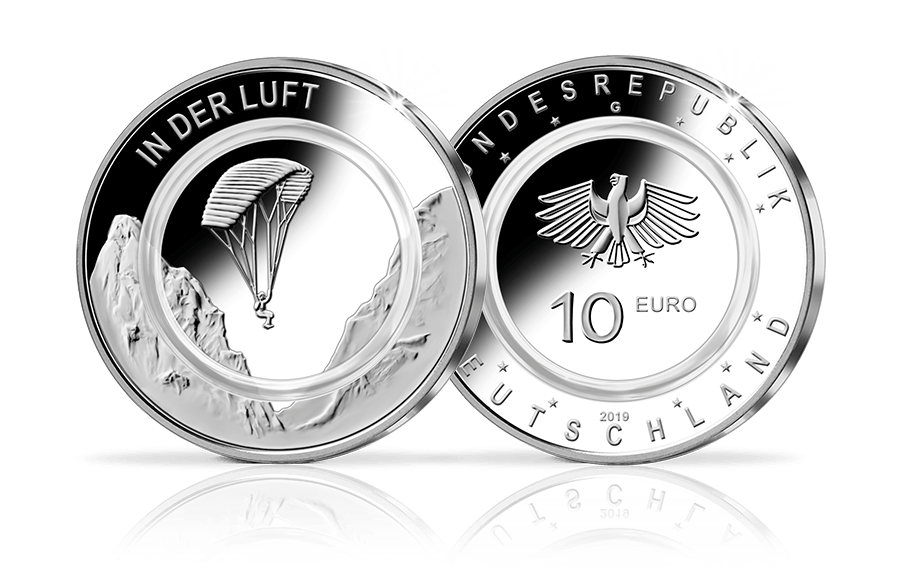 10-Euro-Münze 2019 In der Luft mit Polymer-Ring