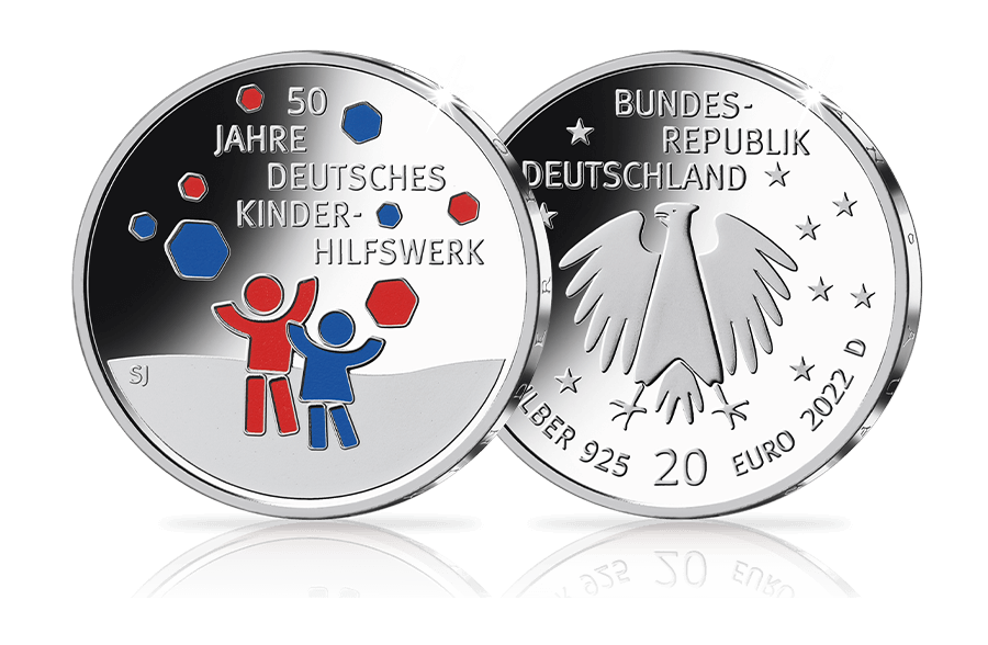 20-Euro-Münze – 50 Jahre Kinderhilfswerk in PP