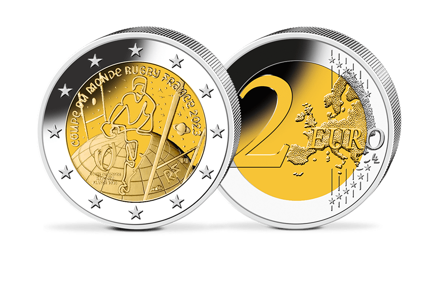 2-Euro-Gedenkmünze - Frankreich 2023 - Rugby World Cup